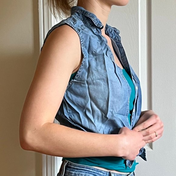 Denim Sleeveless Top - Picture 1 of 4